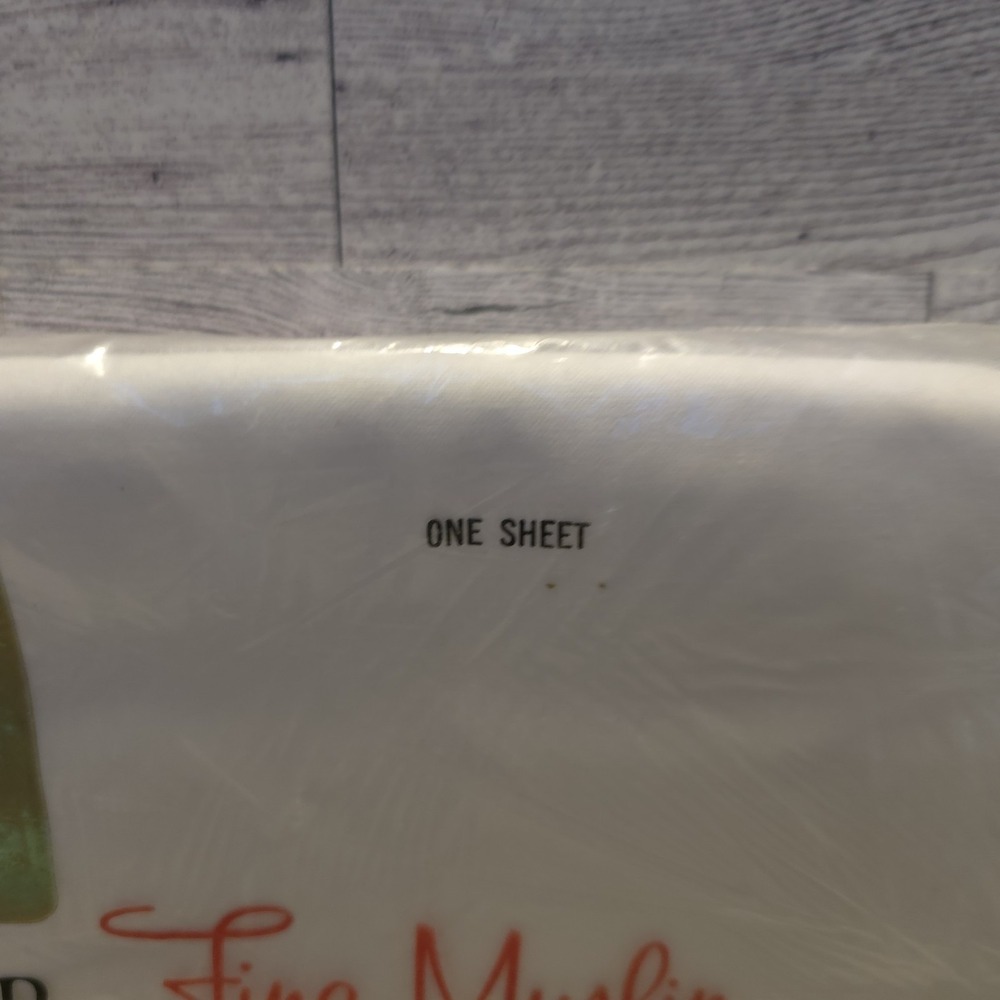 NOS VTG Dan‎ River Fine Muslin All Cotton White Flat Full Bed Sheet 81X108 -USA - Picture 2 of 7